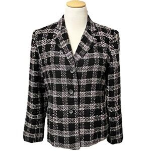 Black & Pink Plaid Requirements Blazer Size 12